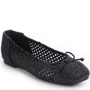 RACHEL Rachel Roy Black Woven Ballet Flats